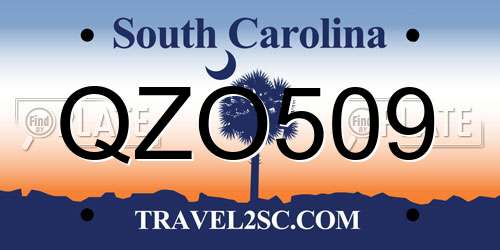 QZO509 South Carolina License Plate