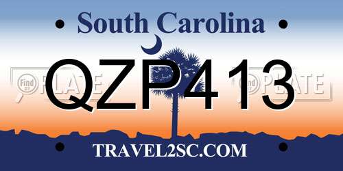 QZP413 South Carolina License Plate