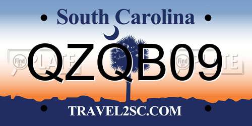 QZQB09 South Carolina License Plate