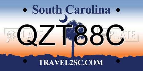 QZT88C South Carolina License Plate