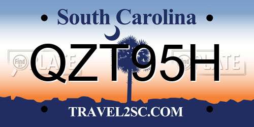QZT95H South Carolina License Plate