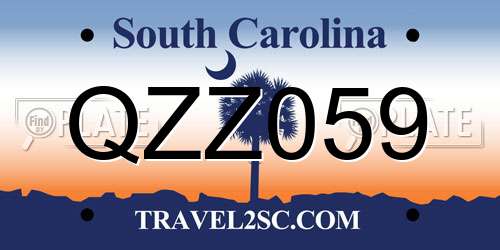 QZZ059 South Carolina License Plate