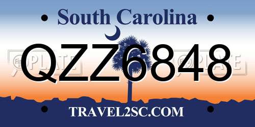 QZZ6848 South Carolina License Plate