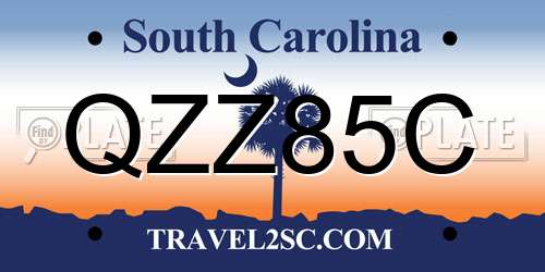 QZZ85C South Carolina License Plate