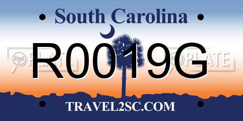 R0019G South Carolina License Plate