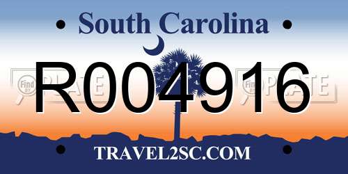 R004916 South Carolina License Plate