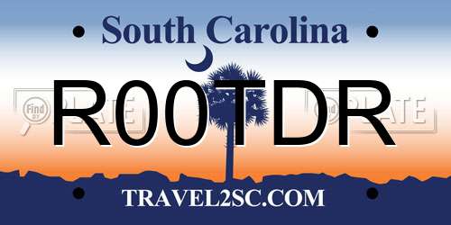 R00TDR South Carolina License Plate