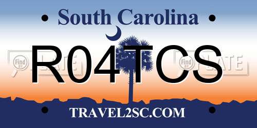 R04TCS South Carolina License Plate