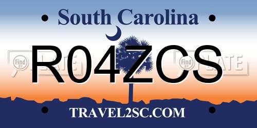 R04ZCS South Carolina License Plate