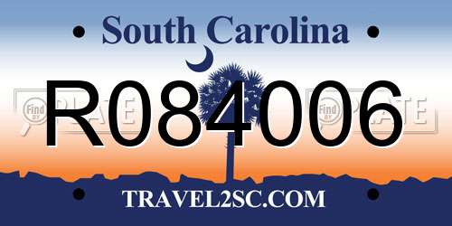R084006 South Carolina License Plate