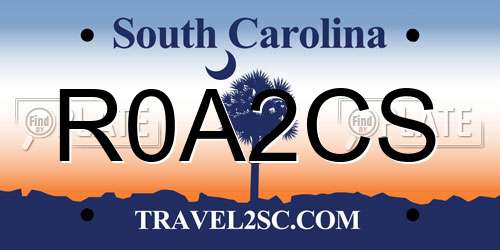 R0A2CS South Carolina License Plate