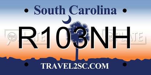 R103NH South Carolina License Plate