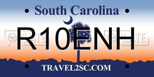 R10ENH South Carolina License Plate