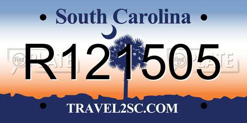 R121505 South Carolina License Plate