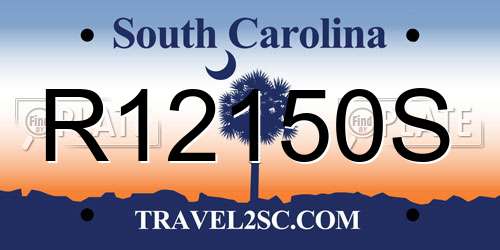 R12150S South Carolina License Plate