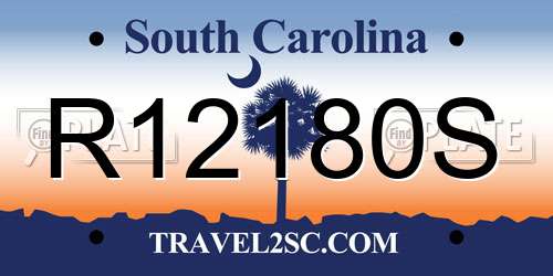 R12180S South Carolina License Plate