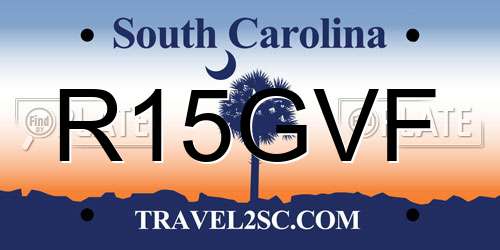 R15GVF South Carolina License Plate