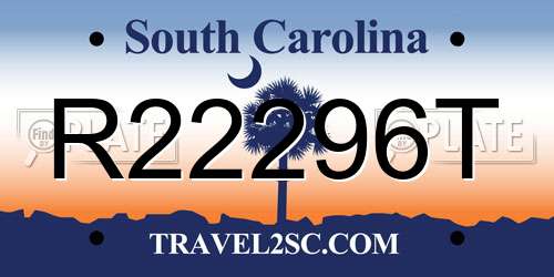 R22296T South Carolina License Plate