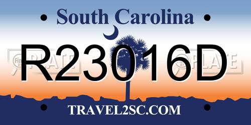 R23016D South Carolina License Plate