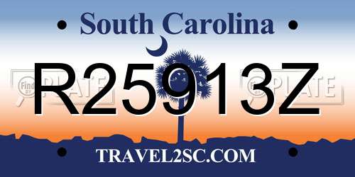 R25913Z South Carolina License Plate