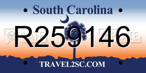 R259146 South Carolina License Plate