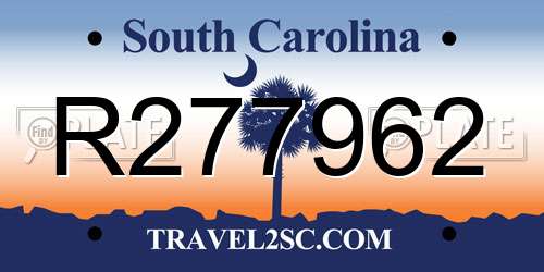 R277962 South Carolina License Plate