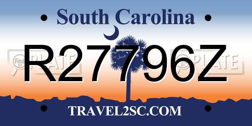 R27796Z South Carolina License Plate