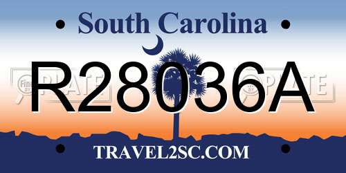 R28036A South Carolina License Plate
