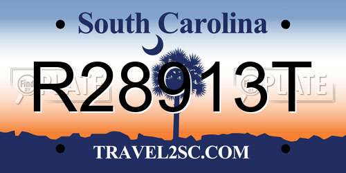 R28913T South Carolina License Plate