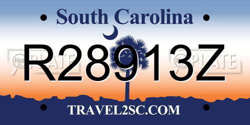 R28913Z South Carolina License Plate