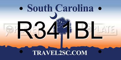 R341BL South Carolina License Plate