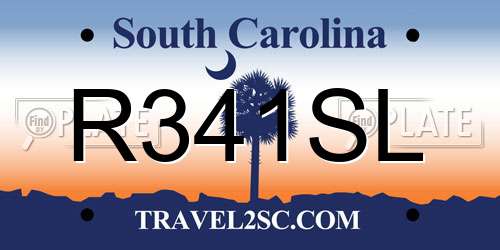 R341SL South Carolina License Plate
