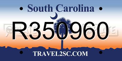 R350960 South Carolina License Plate