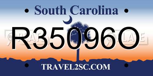 R35096O South Carolina License Plate