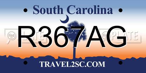 R367AG South Carolina License Plate
