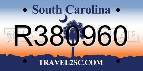 R380960 South Carolina License Plate