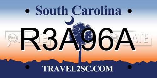 R3A96A South Carolina License Plate