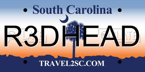 R3DHEAD South Carolina License Plate