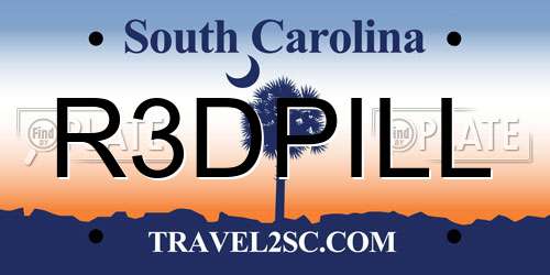 R3DPILL South Carolina License Plate