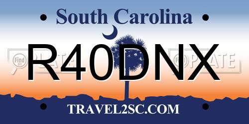 R40DNX South Carolina License Plate