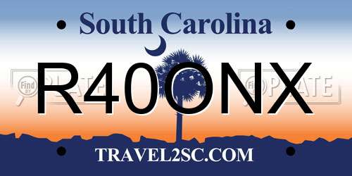 R40ONX South Carolina License Plate