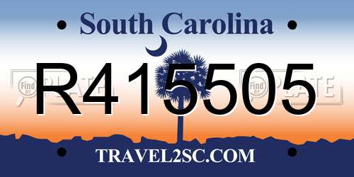 R415505 South Carolina License Plate