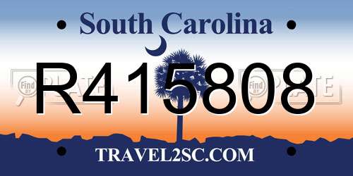 R415808 South Carolina License Plate