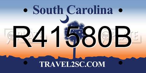 R41580B South Carolina License Plate