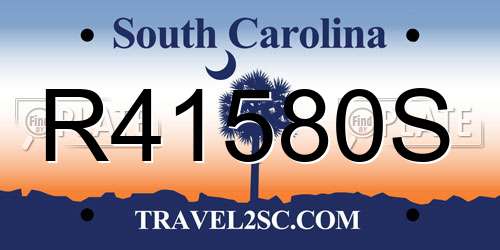 R41580S South Carolina License Plate