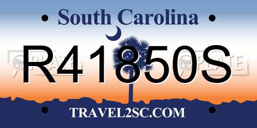 R41850S South Carolina License Plate