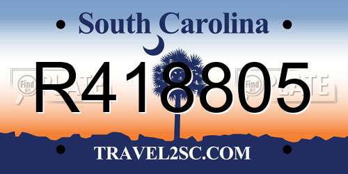 R418805 South Carolina License Plate