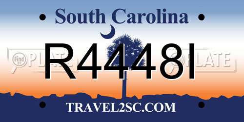 R4448I South Carolina License Plate
