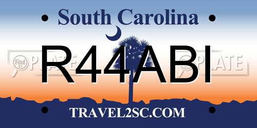 R44ABI South Carolina License Plate