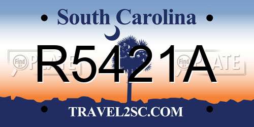 R5421A South Carolina License Plate